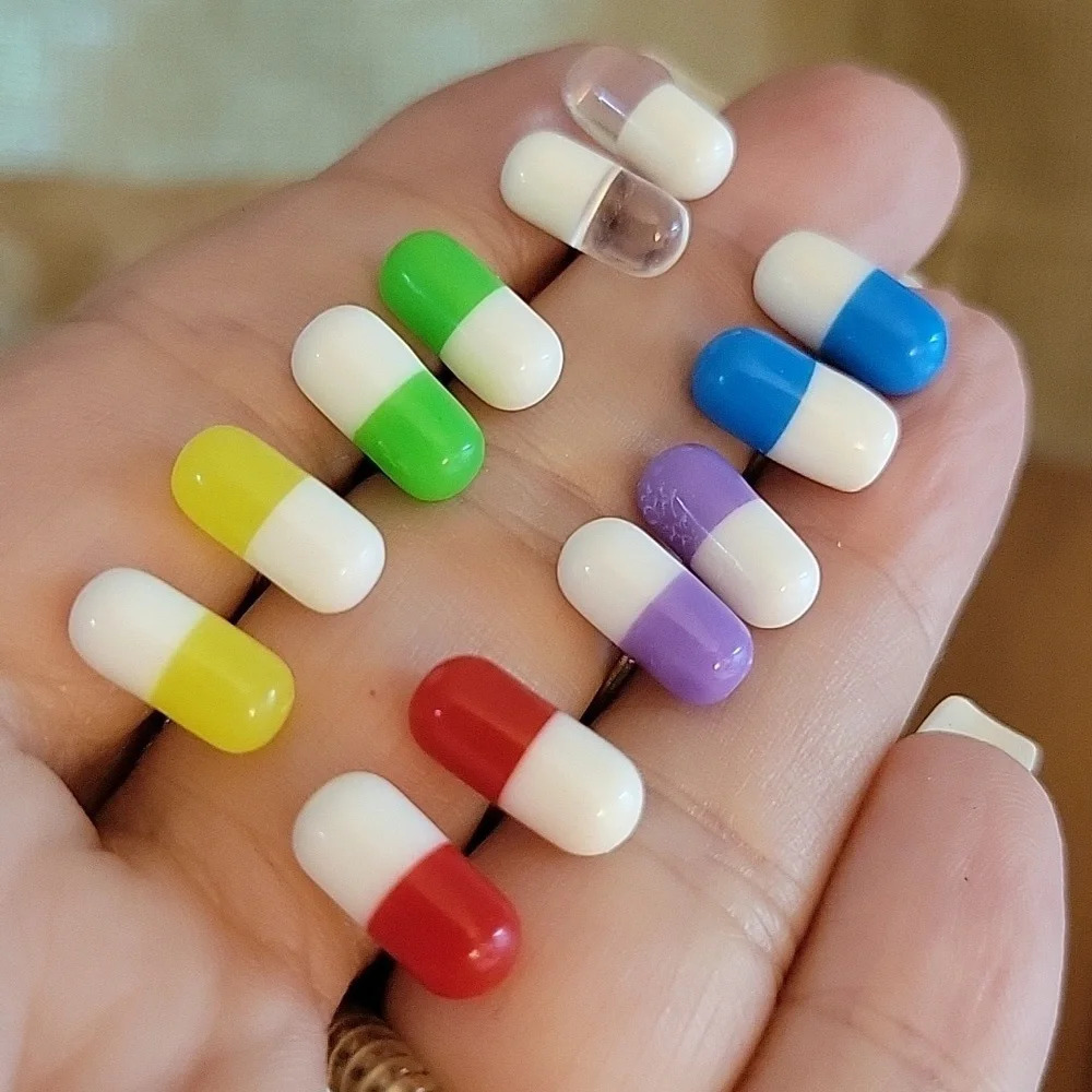 Chill Pill Stud Earrings, choice of color